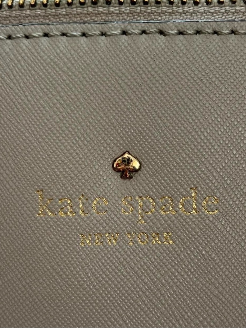 Kate Spade Grey Tote Purse — Saffiano Tote with Gold Hardware - Picture 4 of 8